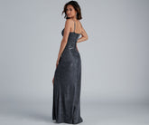 Quinn Formal High Slit Glitter Dresses